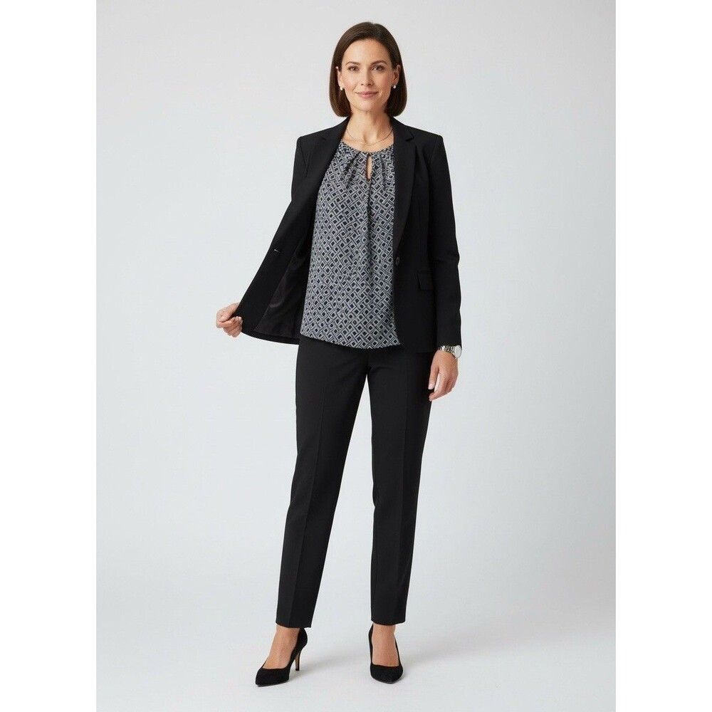 JONES NEW YORK Sleeveless  Shell Navy Black White Size Medium M (Pre-Loved)